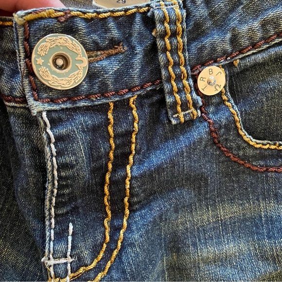 True Religion Jeans Womens Size 29 Vintage Thick Stitching Made In USA Low Rise - Picture 8 of 13